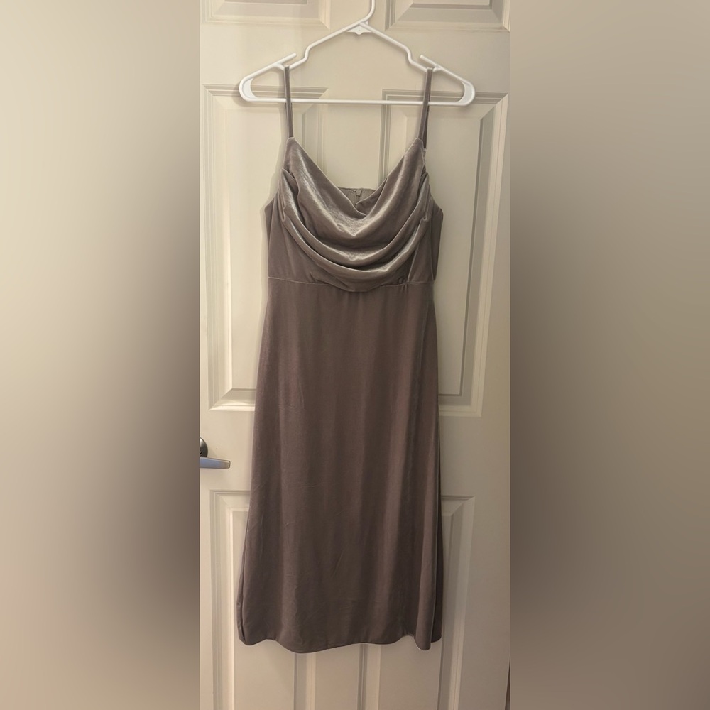 Revelry Velvet Cowl Neck Bridesmaid Dress in Green, Size 6